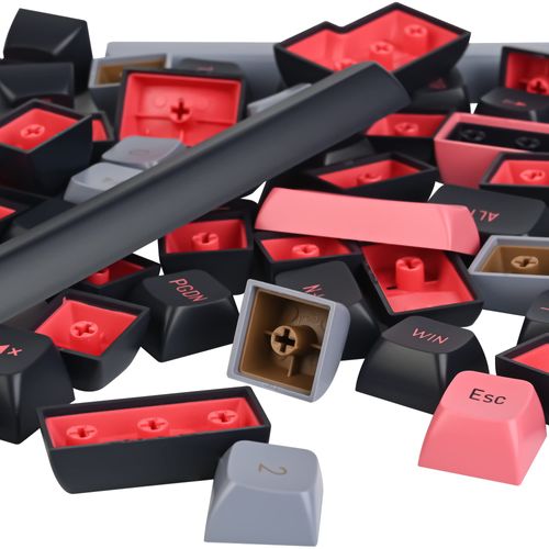 SbocKeeb CSA Profile Grey Black Keycaps,160 Key Double Shot PBT Keycaps Set, Custom Keycaps 60 75 Percent Keyboard Keycaps for 61/64/68/84/108 Mechanical Keyboard (Grey 8008)