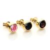 9ct Yellow Gold 5mm Round Garnet Rubover Studs/Earrings