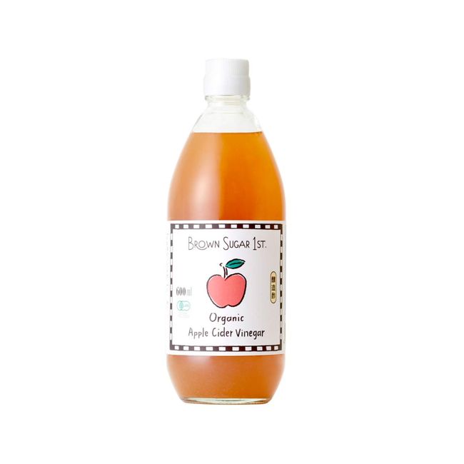 Organic Apple Cider Vinegar 20.3 fl oz (600 ml) (Organic, Apple Vinegar, Fruit Vinegar, Unfiltered, Contains Mother, Additive-Free, 100% Natural, Brown Sugar First)