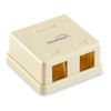 NavePoint Keystone Jack Surface-Mount Box 2-Port Ivory, 10-Pack