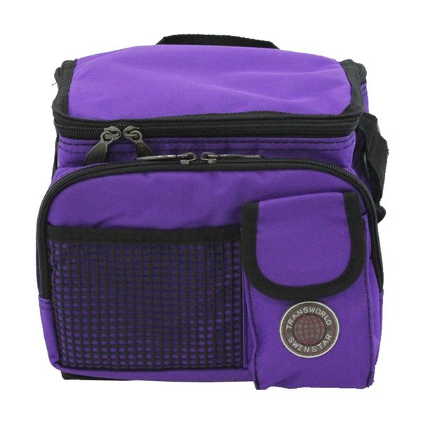 Transworld Durable Deluxe Insulated Lunch Cooler Bag (Many Colors and Size Available) (9" x 7" x 8", Purple)