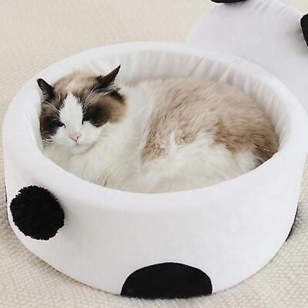 Dog Cat Bed Washable Indoor Panda Theme Self Warming Cozy Sleeping Pet Bed