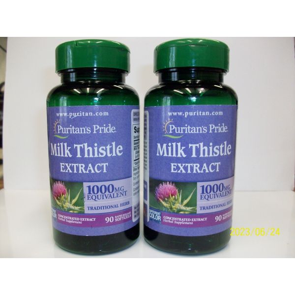 Milk Thistle (Silymarin) 1000 mg 90 Softgels (2 Pack)