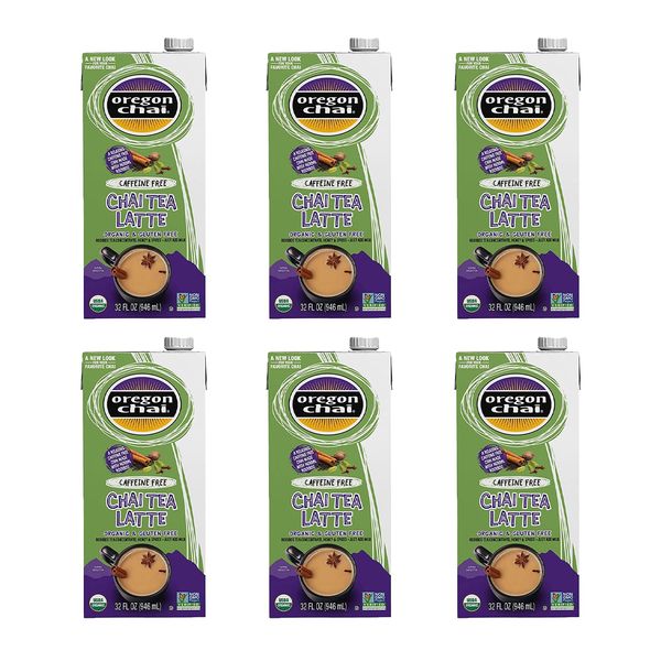 Oregon Chai Caffeine Free Chai Concentrate, 32 Fluid Ounce (Pack of 6)