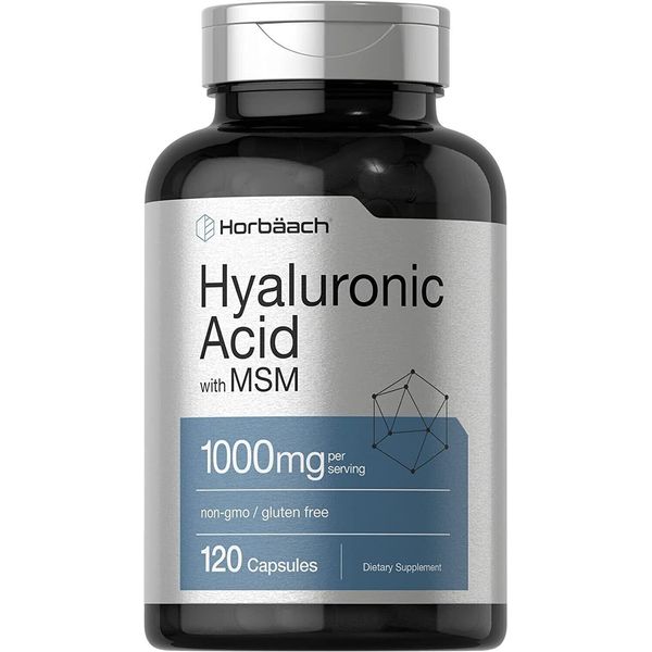 Hyaluronic Acid with MSM | 1000 mg | 120 Capsules | Non-GMO | Gluten Free USA