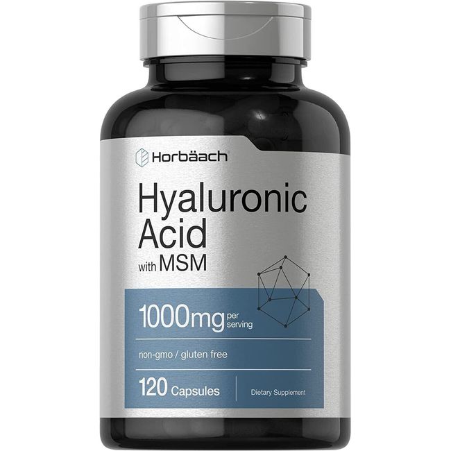 Hyaluronic Acid with MSM | 1000 mg | 120 Capsules | Non-GMO | Gluten Free USA