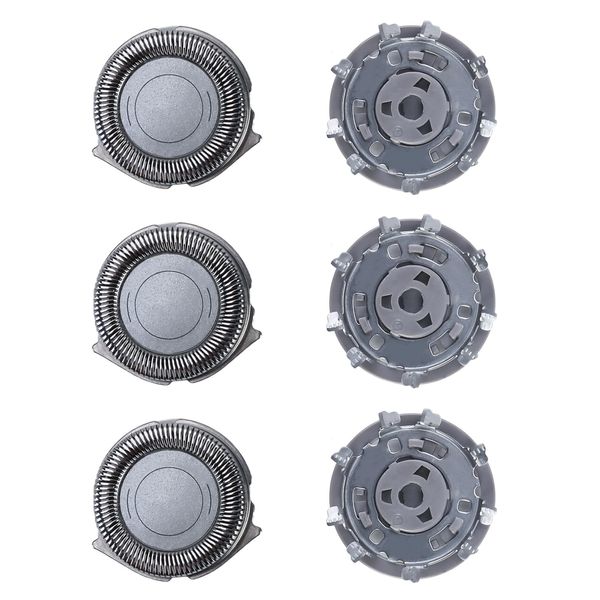 3 Pcs Replacement Shaver Heads, Shaver Replacement Blades Back-Up Rotary Heads, Compatible with Series 1000 2000 3000 5000, Model AT8xx/AT7xx/PT8xx/PT7xx, Pointed Blades