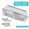 30 inch Kitchen Insert Range Hood 800CFM  Built-in Vent Stainless Steel 3-Speed