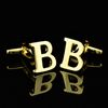 KnBoB Men Cufflinks Initial B Gold Cufflinks Studs Cufflinks For Wedding Party