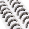Glowingwin Cat Eyelashes Volume 3D Hybrid Natural Look Fake Russian Strip Lashes 10 Pairs Dramatic Fluffy Handmade Reusable D Curl False Eyelashes