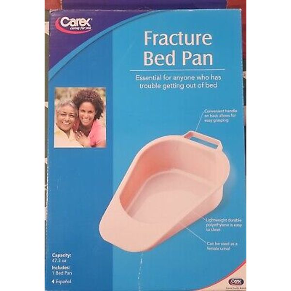 Carex P705 00 Fracture Bed Pan Lightweight Durable Polyethylene Easy Clean 1 ct