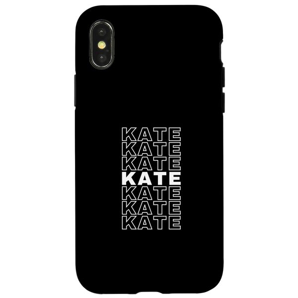 iPhone X/XS I Love Kate Retro Pattern Personalized Smartphone Case