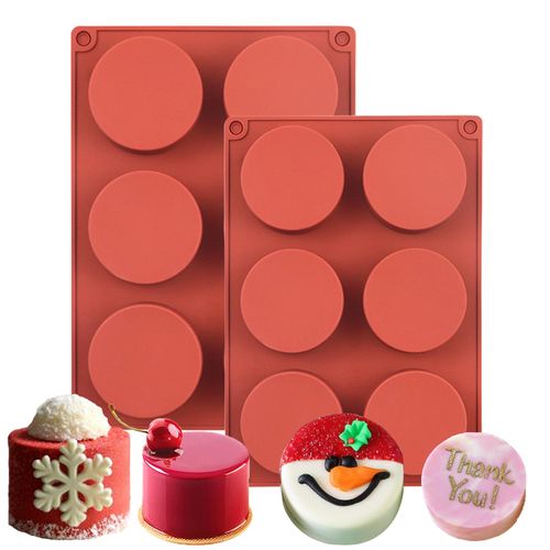 Copzievkae Oreo Chocolate Mold Cake Puck Mold Set 2 Different Sizes, 12-Cavity Round Chocolate Cookie Molds for Chocolate Covered Desserts, Flat Cake Pop, Chocolate Covered Cookie, Cake2 Pcs