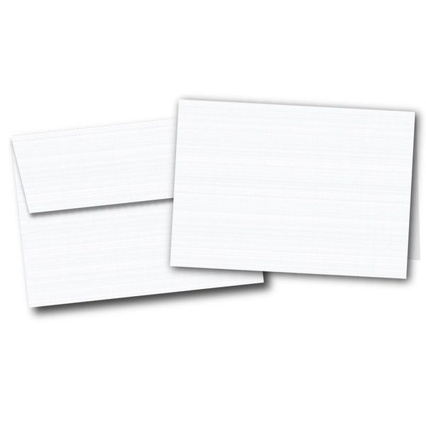 5" X 7" Blank White LINEN TEXTURED Greeting Card Sets - 40 Cards & Envelopes