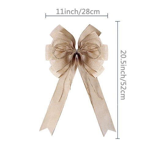 Burlap Wreaths Bows Large Jute Door Bows Christmas Tree Topper for Wedding Holiday Birthday Decoration