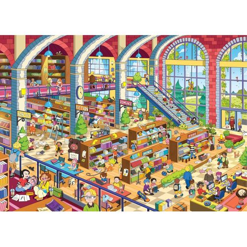 Brain Tree - Grand Library 1000 Piece Puzzle for Adults - Unique Puzzles for Adults 1000 Pieces and up with Droplet Technology for Anti Glare & Soft Touch - 27.5”Lx19.5”W