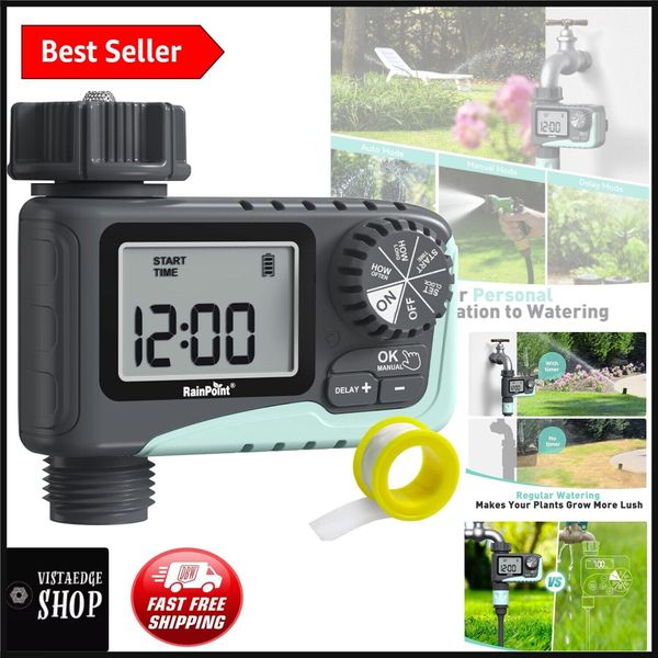 Compact Irrigation Timer with Rain Delay & Leak-Proof Design for Garden Hoses