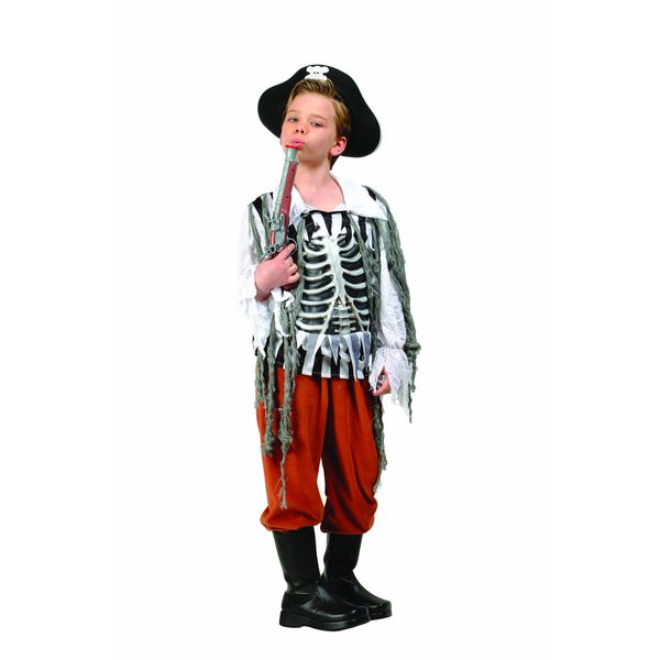 RG Costumes Skull Pirate Costume, Black/Rust/White, Large