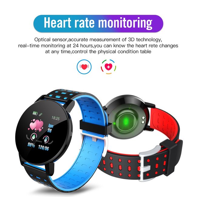 Smart Watch Heart Rate Blood Pressure Monitor Fitness Tracker for Android  iPhone