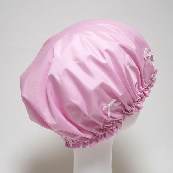 Ribbon with Shower Cap Pink Ribbon White Made in Japan