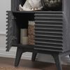 Modway Render  Mid-Century Modern Display Cabinet Bookshelf in Charcoal