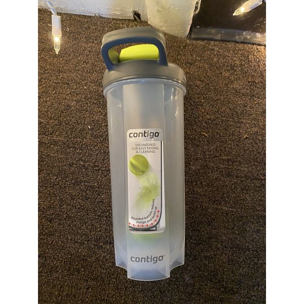 CONTIGO 28 fl oz Shaker Bottle Protein Blender Shake n Go Leak Proof Gray Green