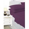 K Collection Single Size Percale Fitted Sheet - Soft Polycotton, 23cm Deep Pocket - Aubergine