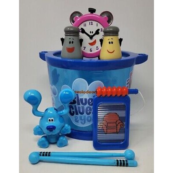 Blue's Clues Musical Drum Set Toy Instruments Tambourine Washboard Clacker Shake