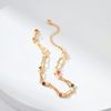 Jewlure 18K Gold Plated Multi-Gemstone Chain Anklet, 23cm