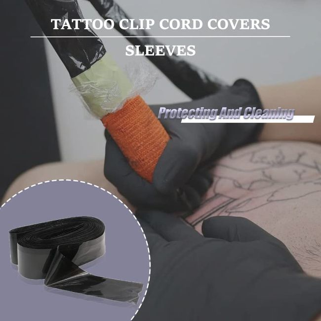 Clip Cord Covers with Grip Tape Wraps - NAQASE 125pcs Clip Cord Bags Pen  Bags Cord Sleeves Blue Clip Cord Covers Wrap and 6pcs Tattoo Bandages  Elastic Grip Tape Wraps Black+6pcs 