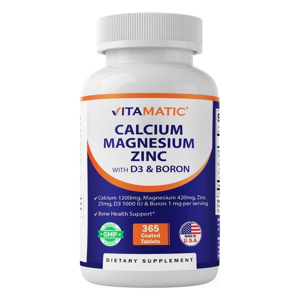 Vitamatic Calcium Magnesium Zinc D3 Boron | 365 Coated Tablets