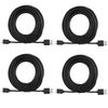 Smays 4-Pack 25ft Security Camera Micro USB Extension Cable Compatible with YI Home Camera, Oculus Go, Blink Mini, Black