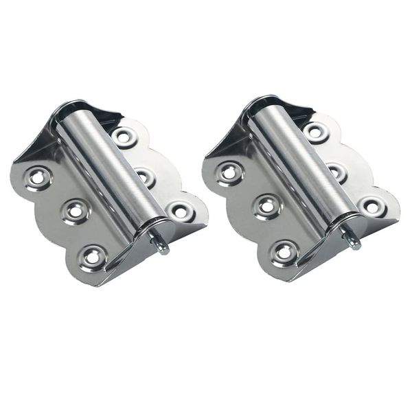 2 Pcs Stainless Steel Screen Door Hinges Hardware Spring Loaded Hinge, Silver