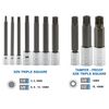 10pc XZN 12 Point MM Triple Square Spline Bit Socket Set Tamper Proof Long Reach