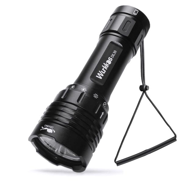 Wurkkos DL30 Diving Light, LED Flashlight, Underwater Light, Submersible, 3600 Lumens, Ultra Brightness, USB Rechargeable, 90 CRI, 3 x LH351D, IPX-8 Waterproof, Can Be Used Up To 322.8 ft (100 m)