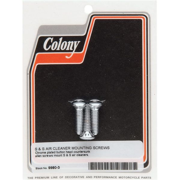Colony Chrome Air Cleaner Screws 9980-3