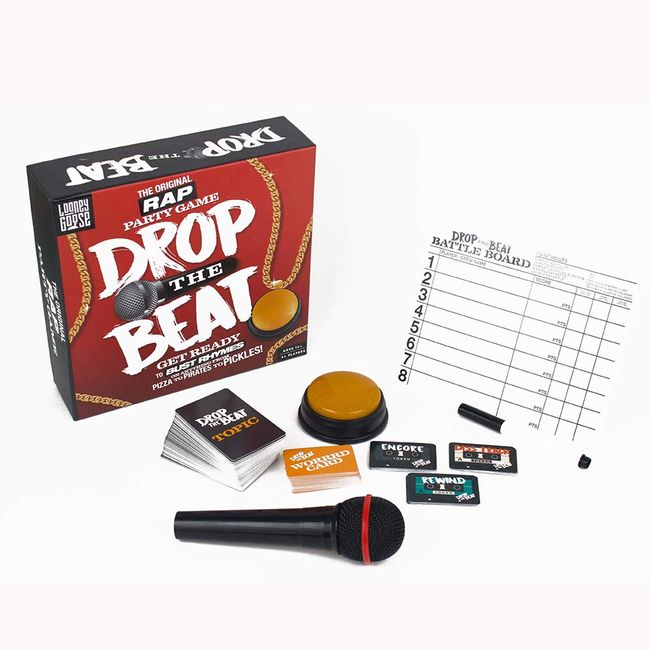 Professor Puzzle Drop The Beat - The Original Rap Party Game - Rapping/Singing Buzzer Game for The Family by Looney Goose.