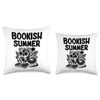 Bookish Summer Book Reading Books Bookworm Bibliophile Throw Pillow