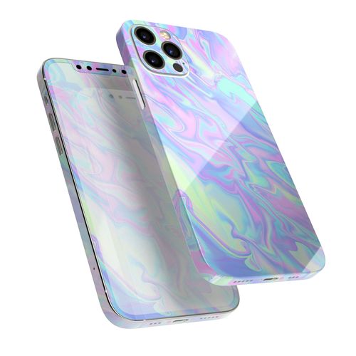 Design Skinz Iridescent Dahlia v1 Full Body Skin Decal Wrap Kit Compatible with Apple iPhone 13 Mini (Screen Trim & Back Skin)