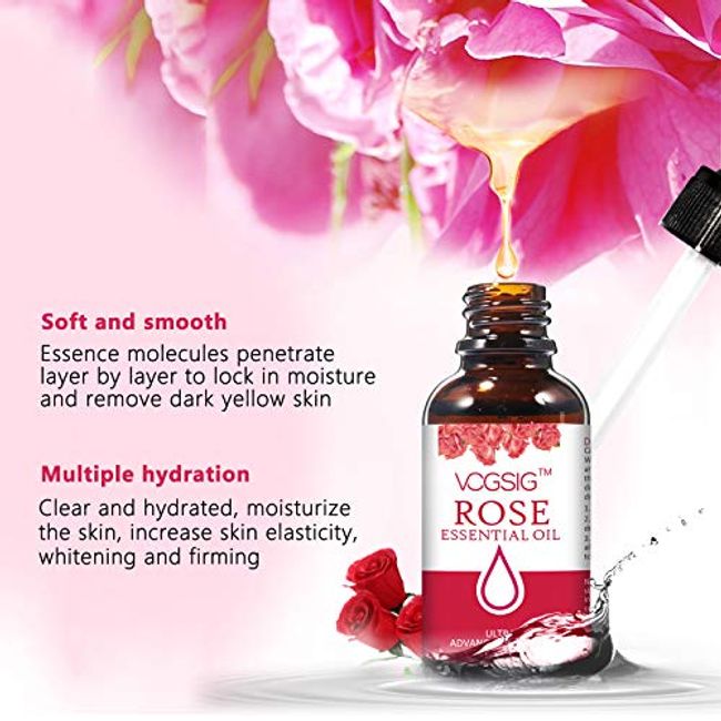 Solotree Rose Essential Oil, Face Rose Oil, Moisturizer Rose Oil, Anti Ageing & Anti Wrinkle Serum, Rose Oil for Face, Skin Care - 30ml