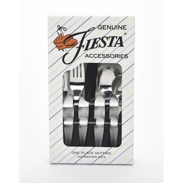Fiesta Flatware Go Alongs Stainless Steel Black Swirl Flatware 5 Piece Set