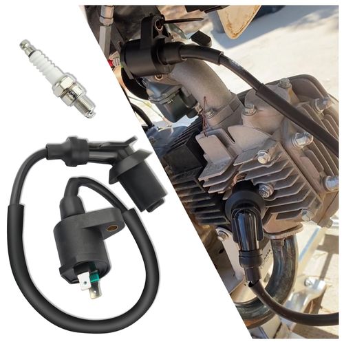 GY6 Ignition Coil+A7TC Spark Plug,High-Performance Racing Ignition Coils and Spark Plug Set for 50cc-150cc Engine,Universal Car Parts Replacement for Motorcycle ATV Kart Dirt Bike