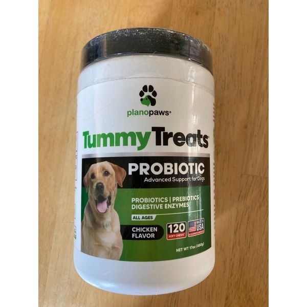 Planopaws Tummy Treats 120 Soft Chews Probiotics Prebiotics Enzymes for Dogs