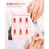 Glass Nail File and Shiner – 4PC Double Sided Etched Crystal Nail Buffer Files and Nano Nail Polishers, Professional Salon Manicure Tools Kit for Acrylic and Natural Nail, Perfect for Women & Girls