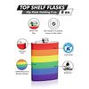 Top Shelf Flasks 8 oz. LGBTQ Movement Rainbow Flag Hip Flask