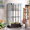 Raised Flower Bed with Trellis, 31.5" x 15.7" x 48.8", Brown