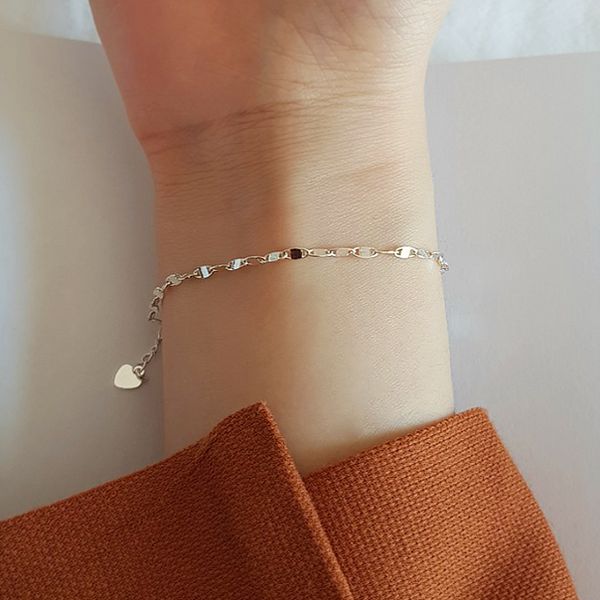 [Free Shipping] 925 Silver Moeldi Daily Simple Women&#39;s Silver Bracelet