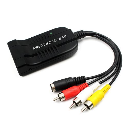 3RCA AV CVBS Composite & S-Video R/L Audio to HDMI Converter Adapter Support 720P/1080P for PS2 PS3 NES SNES Nintendo 64 HDTV