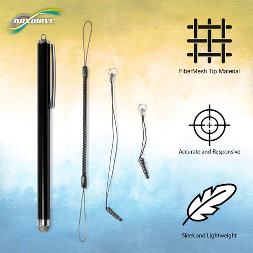 BoxWave Stylus Pen Compatible with Pax A80 - EverTouch Capacitive Stylus, Fiber Tip Capacitive Stylus Pen - Jet Black