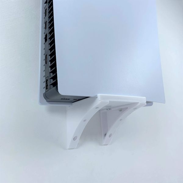 3D Cabin Wall Mount Wall Bracket Holder Stand Compatible with PS5 Disc White Left